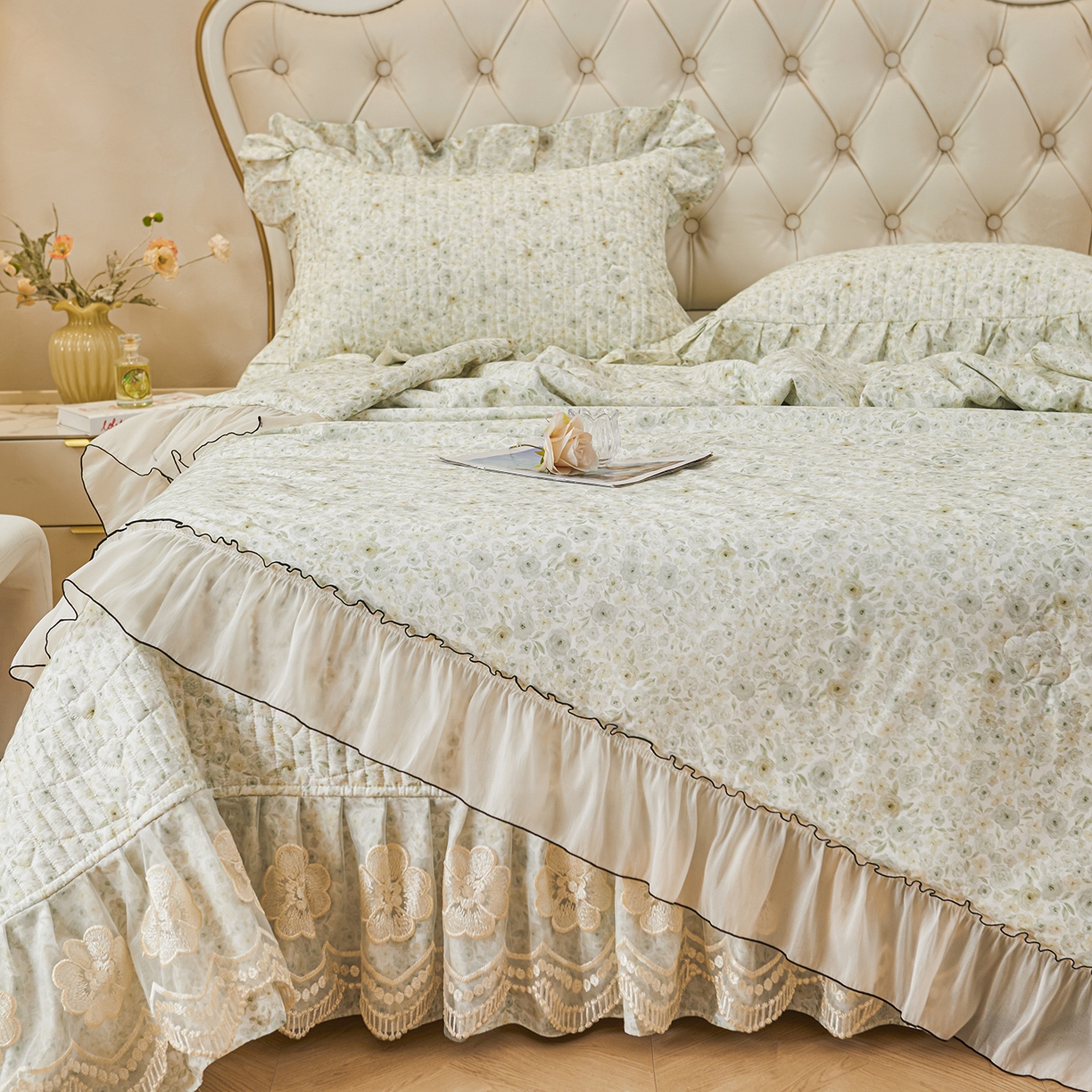 91家纺网 家纺一手货源 找家纺 宜凡家纺 2026新款全棉数码印花夏被床盖四件套②号系列 茜野