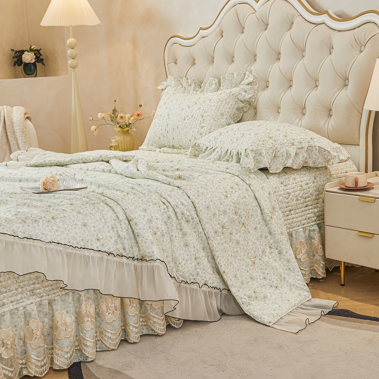 91家纺网 家纺一手货源 找家纺 宜凡家纺 2026新款全棉数码印花夏被床盖四件套②号系列 茜野