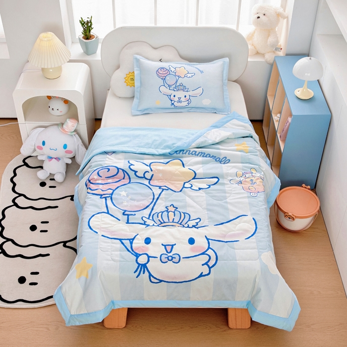 91家纺网 家纺一手货源 找家纺 （总）乐秀家纺 2026新款三丽鸥大版全棉幼儿园空调被纯棉儿童夏凉被