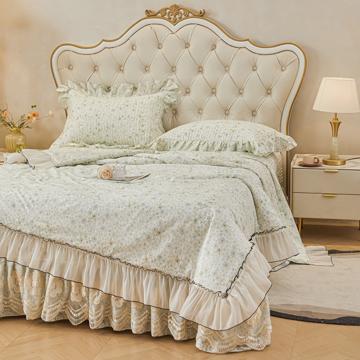 91家纺网 家纺一手货源 找家纺 宜凡家纺 2026新款全棉数码印花夏被床盖四件套②号系列 茜野