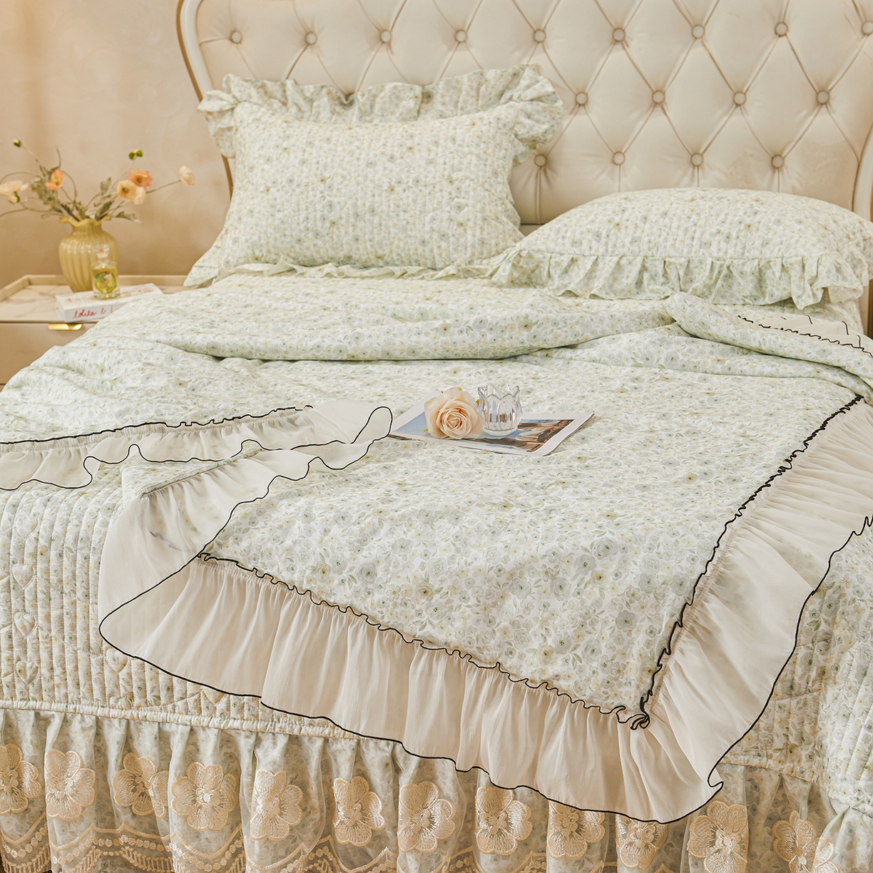 91家纺网 家纺一手货源 找家纺 宜凡家纺 2026新款全棉数码印花夏被床盖四件套②号系列 茜野