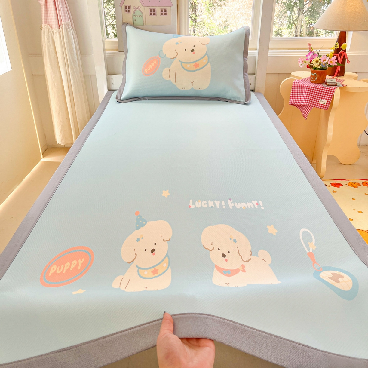 川悦生活 2026新款凉豆豆大阪卡通学生床凉席席子凉席 尼塔小汪