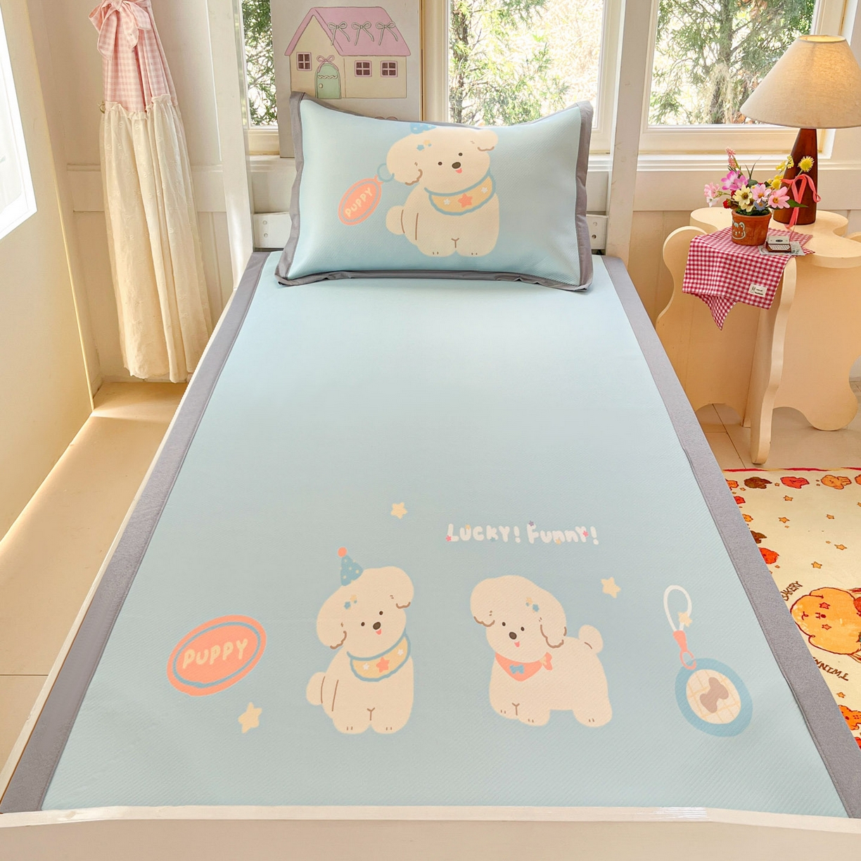 91家纺网 家纺一手货源 找家纺 川悦生活 2026新款凉豆豆大阪卡通学生床凉席席子凉席 尼塔小汪