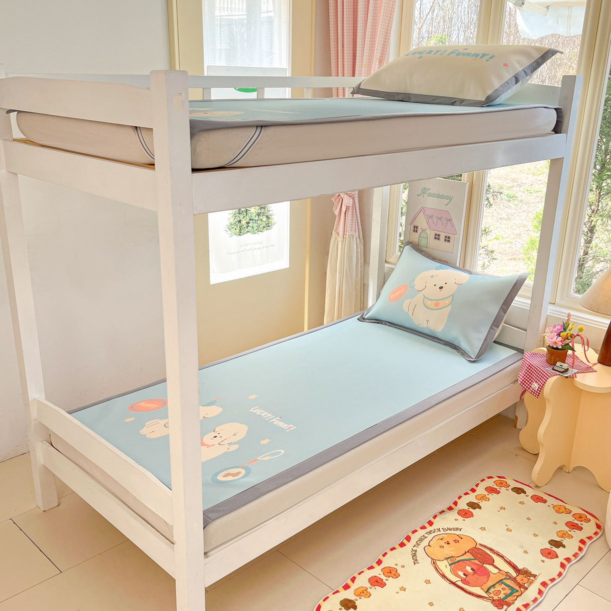 91家纺网 家纺一手货源 找家纺 川悦生活 2026新款凉豆豆大阪卡通学生床凉席席子凉席 尼塔小汪