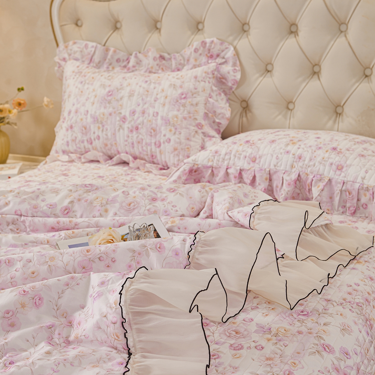 91家纺网 家纺一手货源 找家纺 宜凡家纺 2026新款全棉数码印花夏被床盖四件套②号系列 恬静