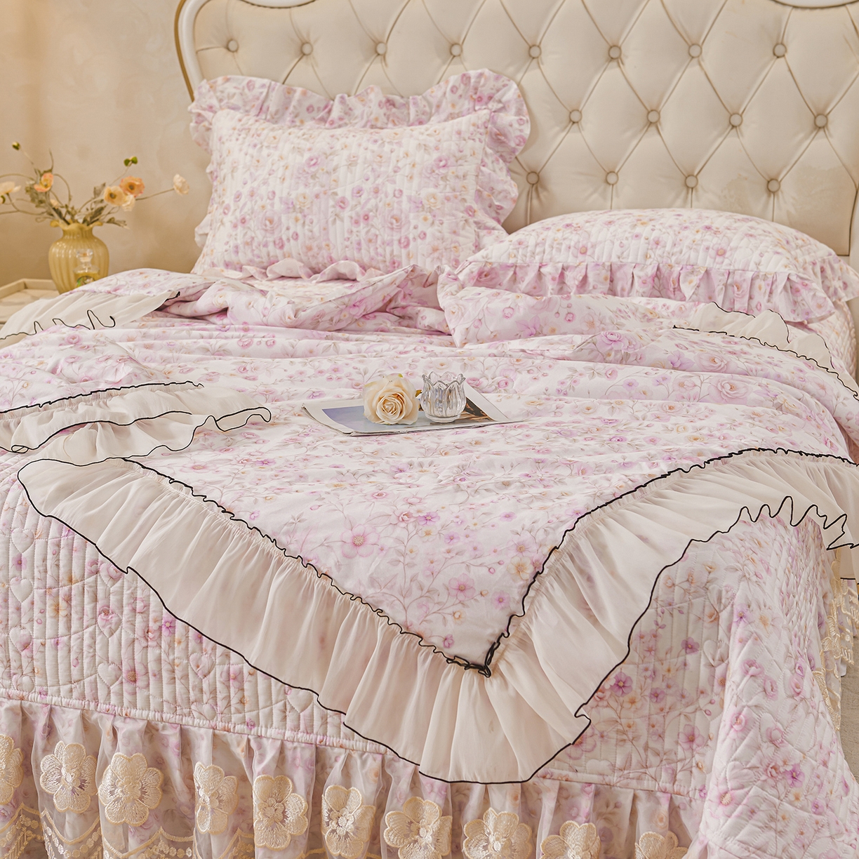 91家纺网 家纺一手货源 找家纺 宜凡家纺 2026新款全棉数码印花夏被床盖四件套②号系列 恬静