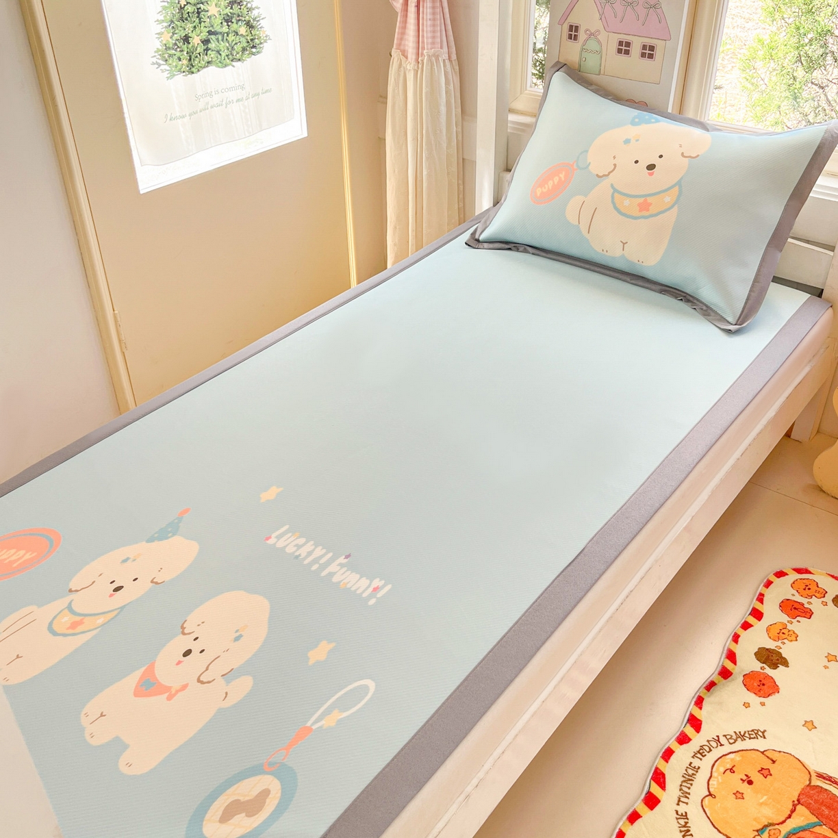 91家纺网 家纺一手货源 找家纺 川悦生活 2026新款凉豆豆大阪卡通学生床凉席席子凉席 尼塔小汪