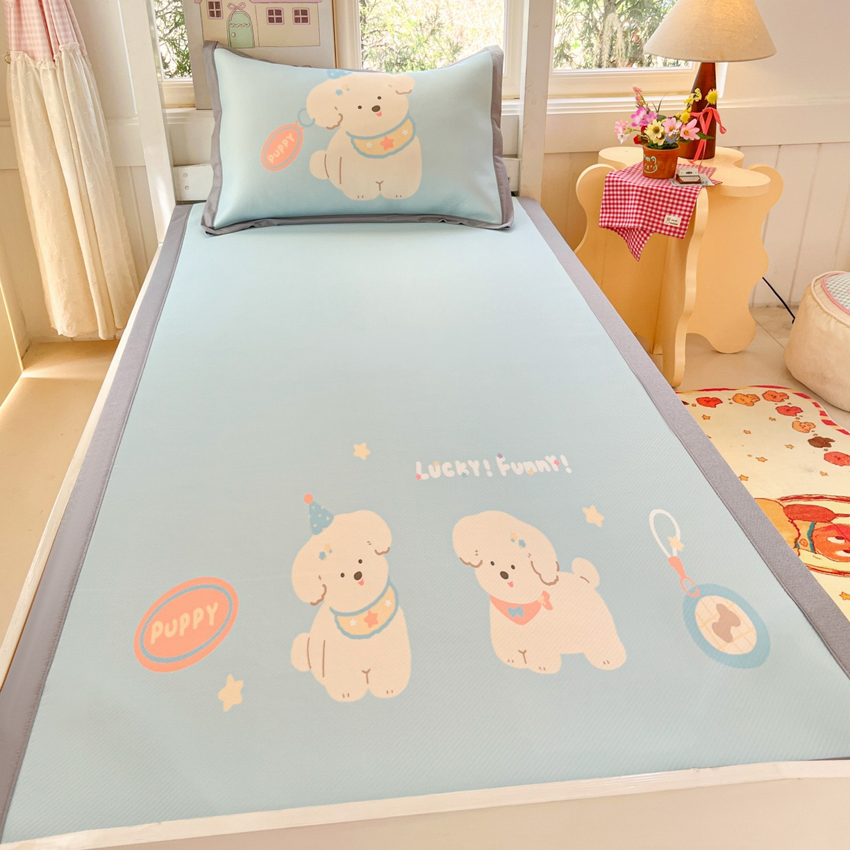 91家纺网 家纺一手货源 找家纺 川悦生活 2026新款凉豆豆大阪卡通学生床凉席席子凉席 尼塔小汪