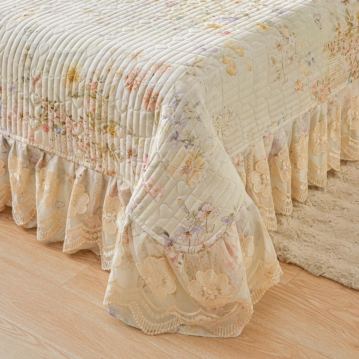 91家纺网 家纺一手货源 找家纺 （总）宜凡家纺 2026新款全棉数码印花床盖②号系列四件套