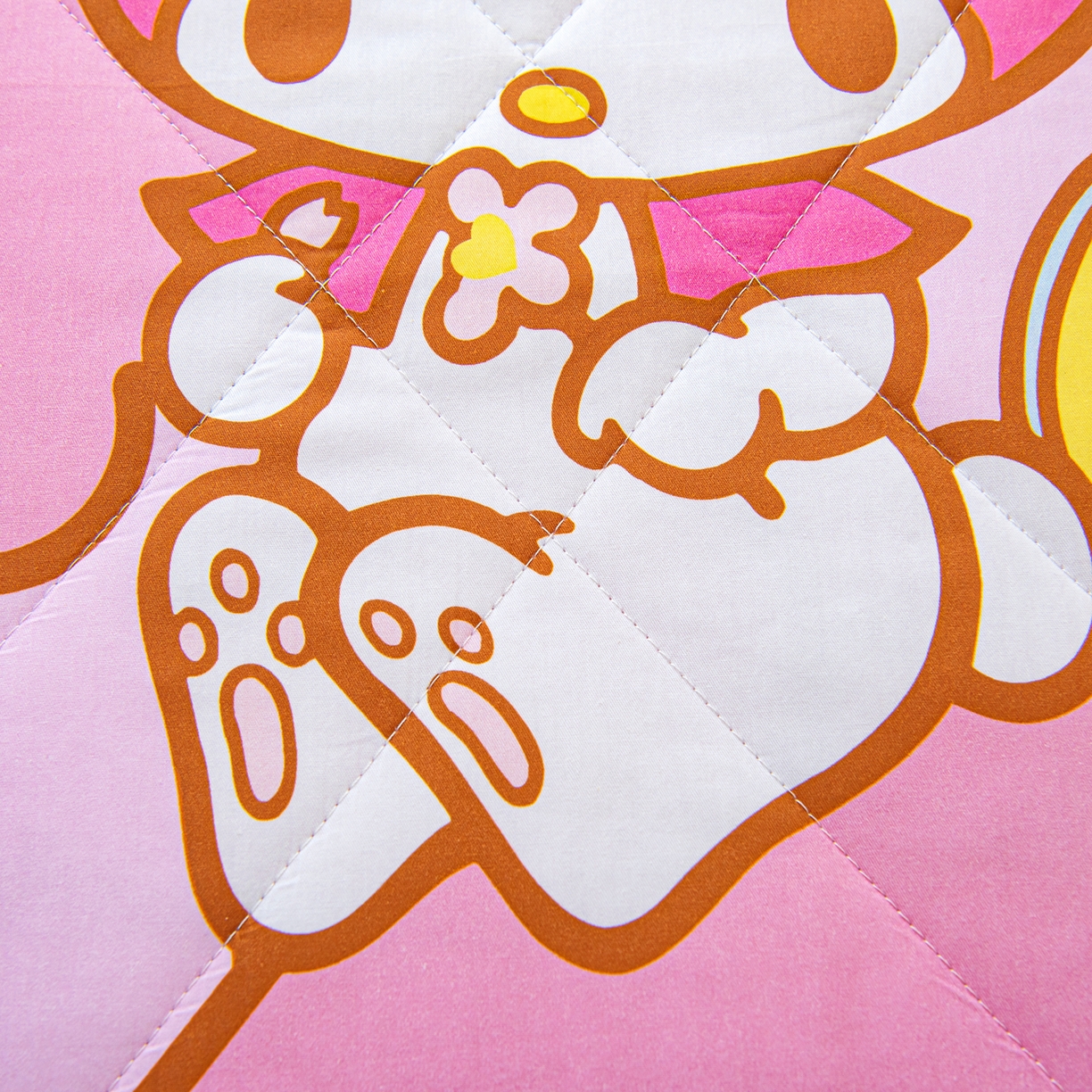 91家纺网 家纺一手货源 找家纺 乐秀家纺 2026新款三丽鸥大版全棉幼儿园空调被纯棉儿童夏凉被 蘑菇美乐蒂