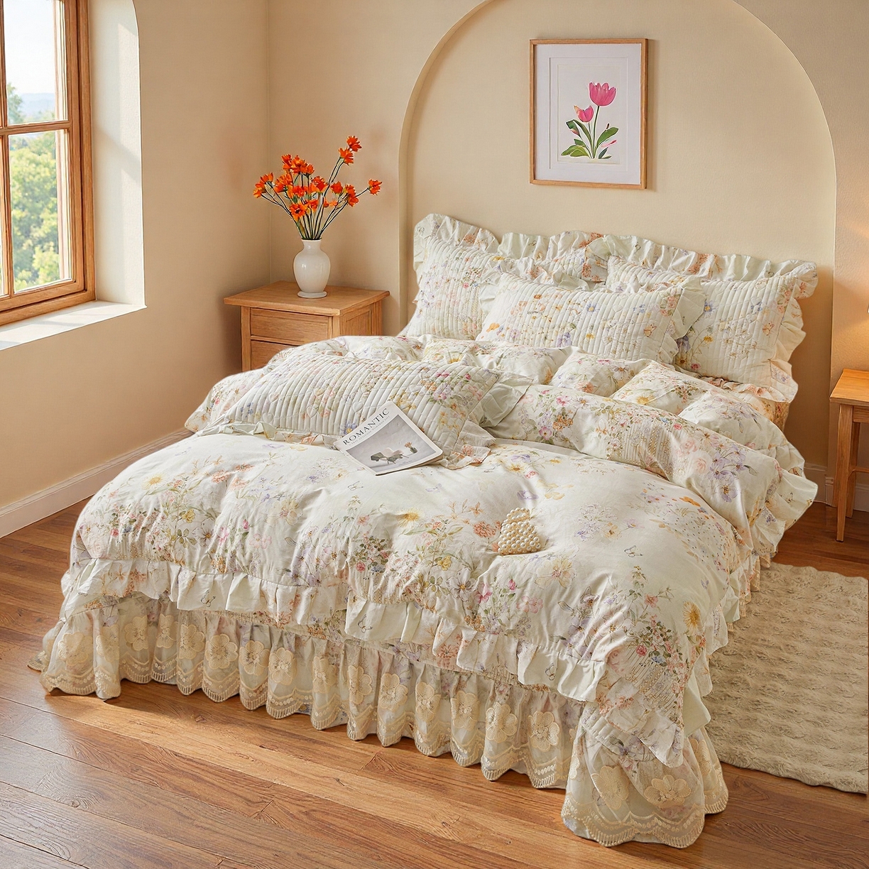 91家纺网 家纺一手货源 找家纺 （总）宜凡家纺 2026新款全棉数码印花床盖②号系列四件套