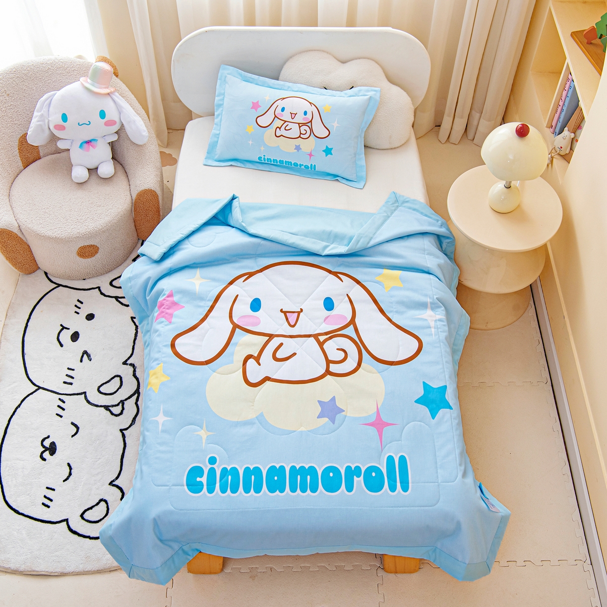 乐秀家纺 2026新款三丽鸥大版全棉幼儿园空调被纯棉儿童夏凉被 星星玉桂狗