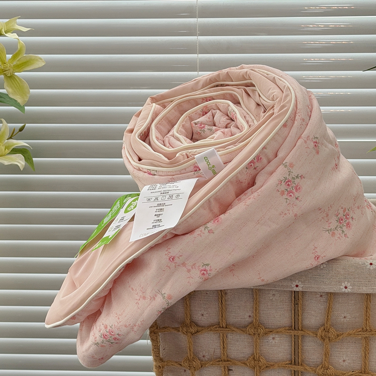 91家纺网 家纺一手货源 找家纺 佰织鑫家居 2026新款全棉双层纱锦氨凉感夏凉被空调被 初夏