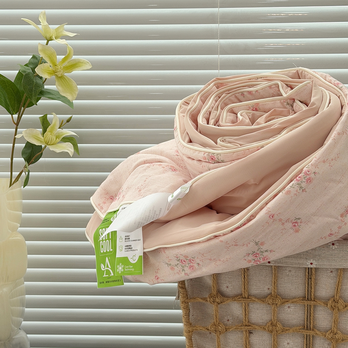 91家纺网 家纺一手货源 找家纺 佰织鑫家居 2026新款全棉双层纱锦氨凉感夏凉被空调被 初夏