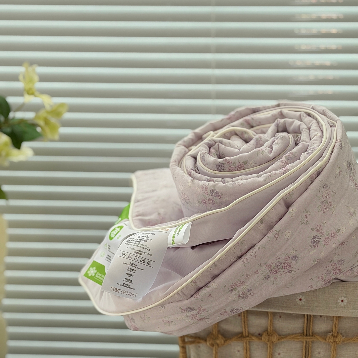 91家纺网 家纺一手货源 找家纺 佰织鑫家居 2026新款全棉双层纱锦氨凉感夏凉被空调被 浅夏