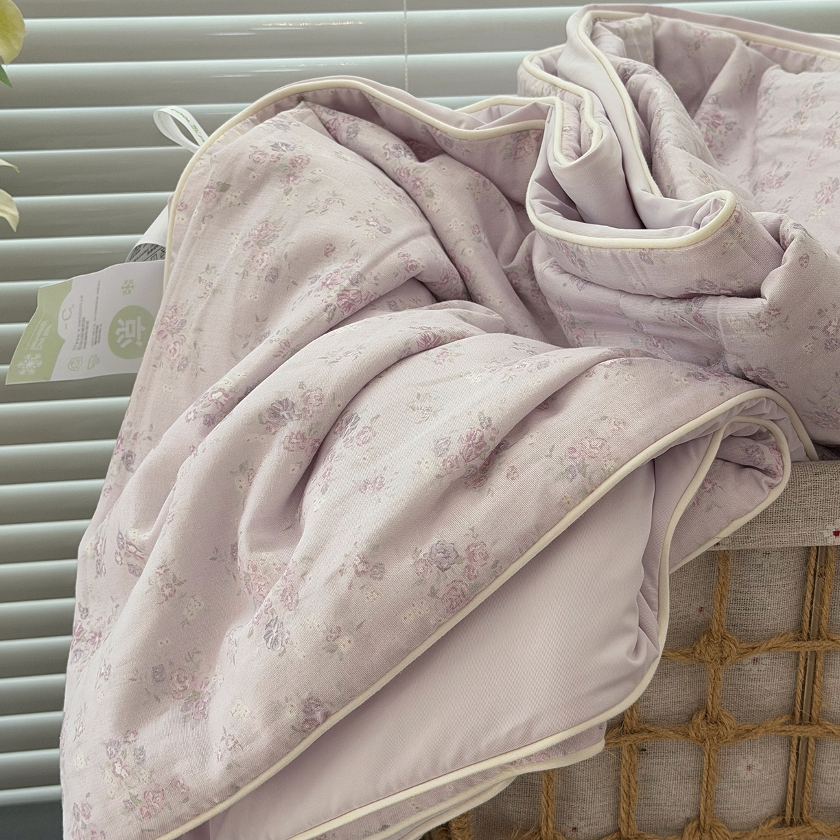 91家纺网 家纺一手货源 找家纺 佰织鑫家居 2026新款全棉双层纱锦氨凉感夏凉被空调被 浅夏