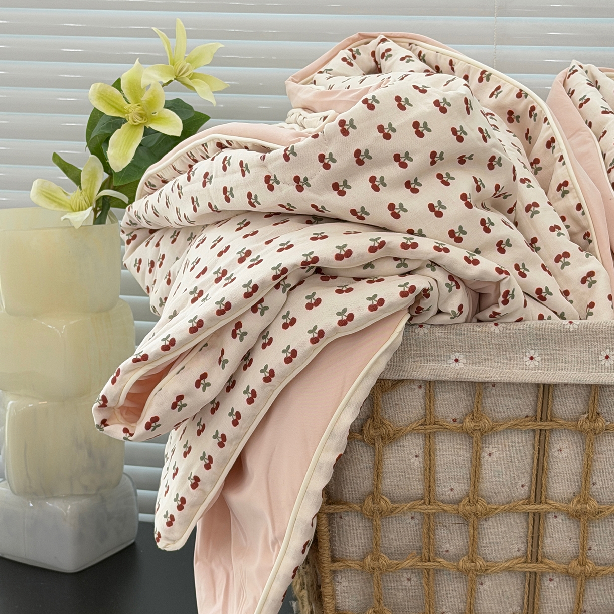 91家纺网 家纺一手货源 找家纺 （总）佰织鑫家居 2026新款全棉双层纱锦氨凉感夏凉被空调被