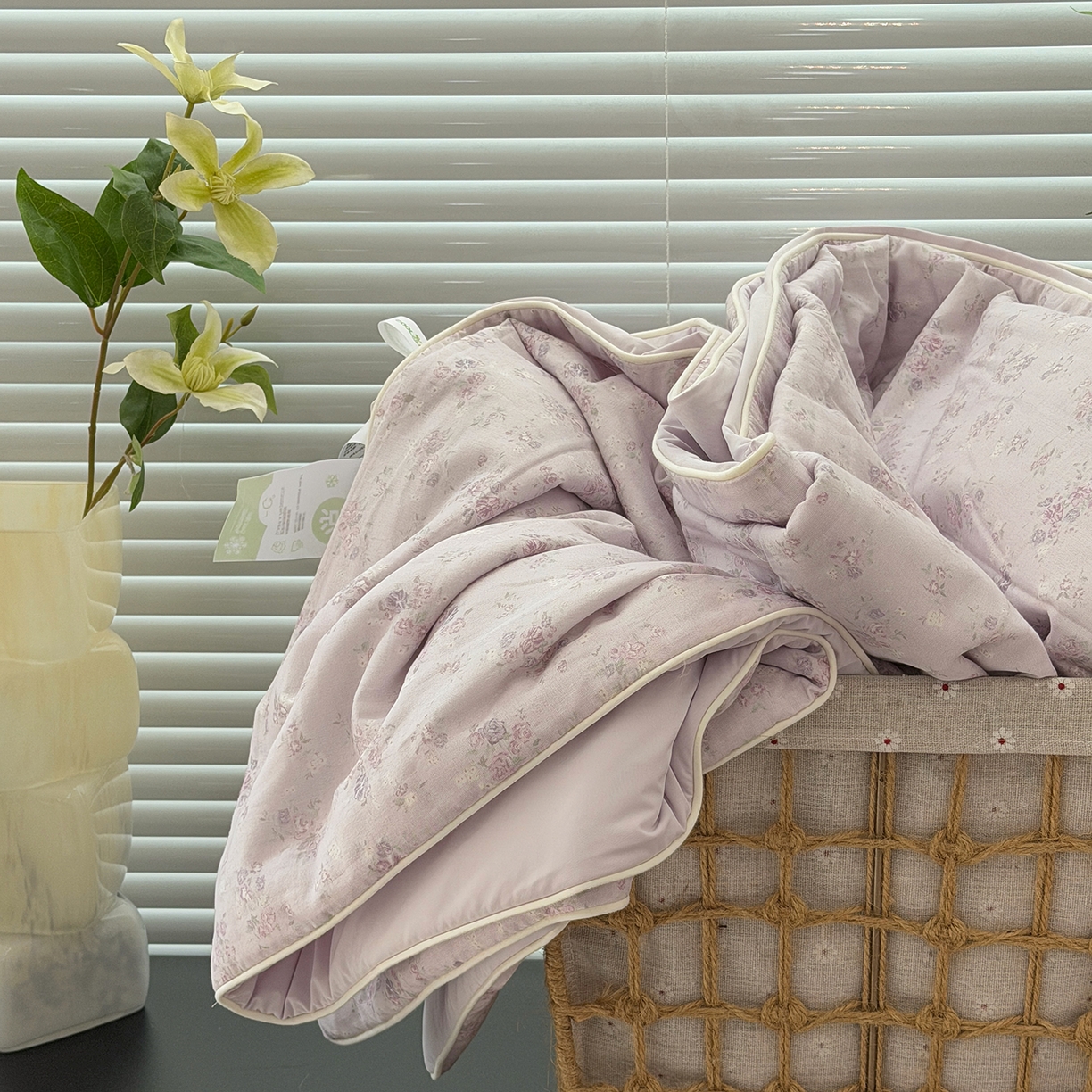 91家纺网 家纺一手货源 找家纺 佰织鑫家居 2026新款全棉双层纱锦氨凉感夏凉被空调被 浅夏