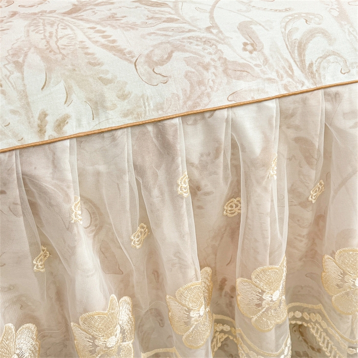 91家纺网 家纺一手货源 找家纺 宜凡家纺 2026新款全棉数码印花单层床裙②号系列三件套 禾暮