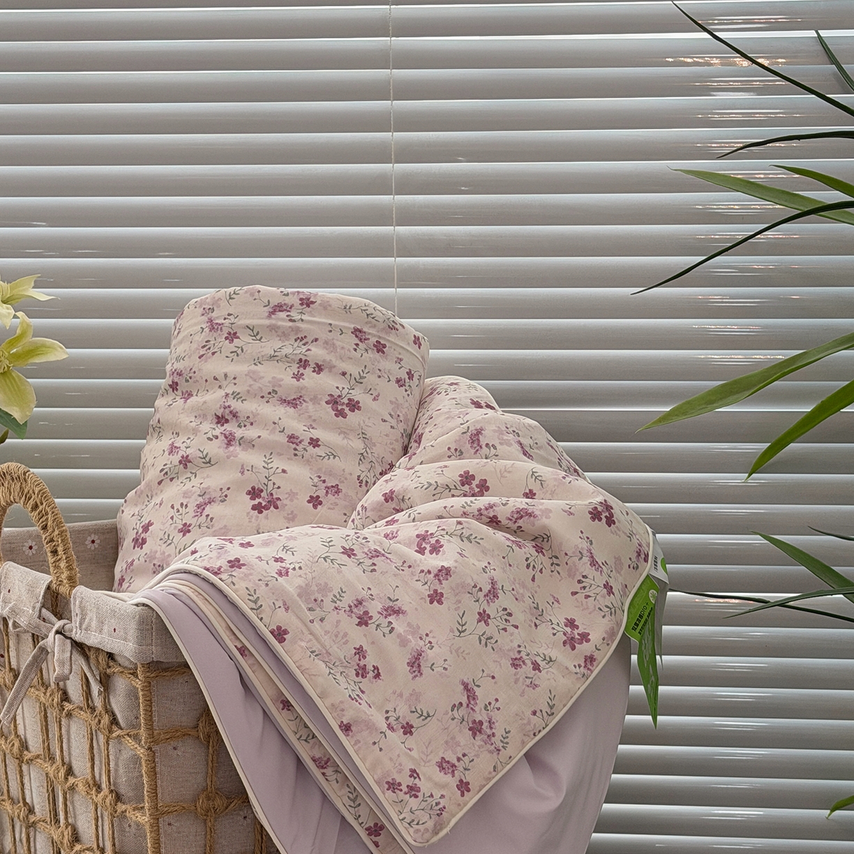 91家纺网 家纺一手货源 找家纺 佰织鑫家居 2026新款全棉双层纱锦氨凉感夏凉被空调被 青禾