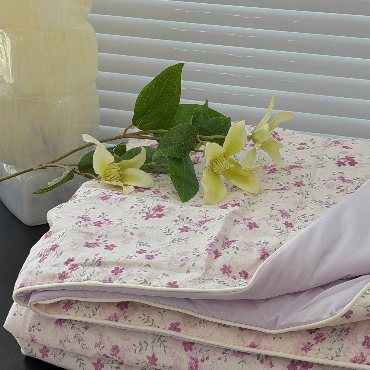 91家纺网 家纺一手货源 找家纺 佰织鑫家居 2026新款全棉双层纱锦氨凉感夏凉被空调被 青禾