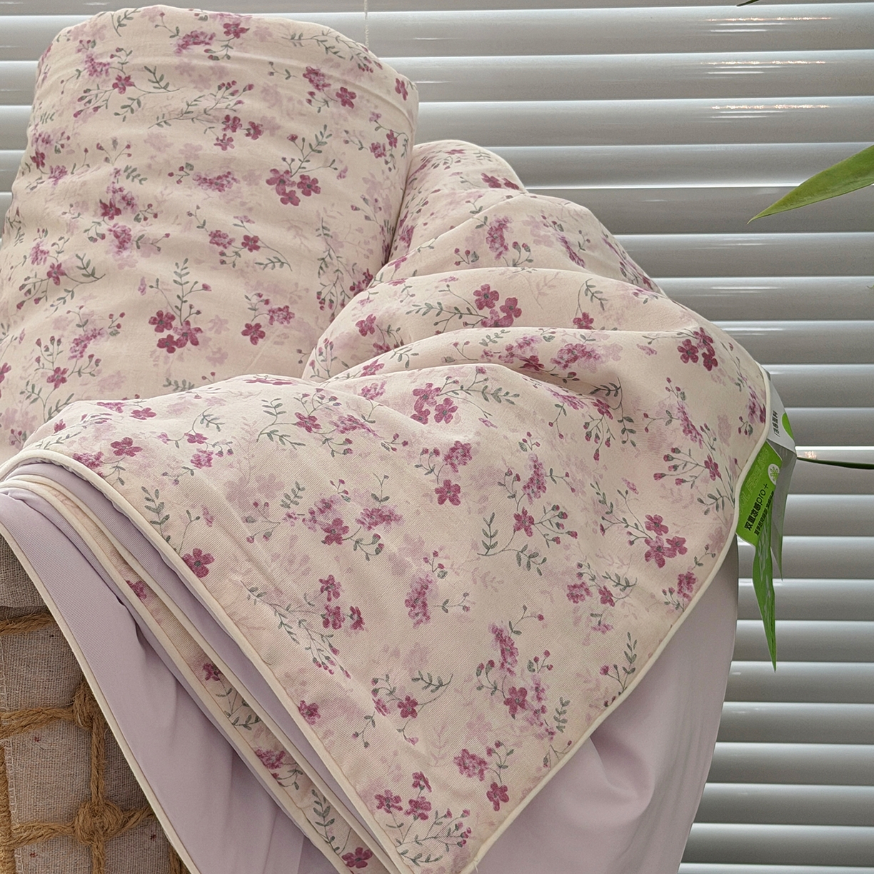 91家纺网 家纺一手货源 找家纺 佰织鑫家居 2026新款全棉双层纱锦氨凉感夏凉被空调被 青禾