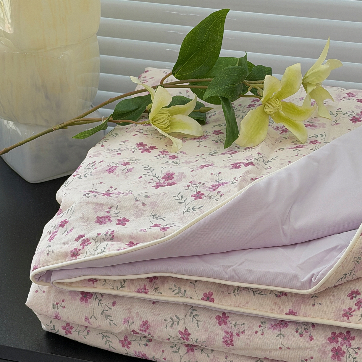 91家纺网 家纺一手货源 找家纺 佰织鑫家居 2026新款全棉双层纱锦氨凉感夏凉被空调被 青禾