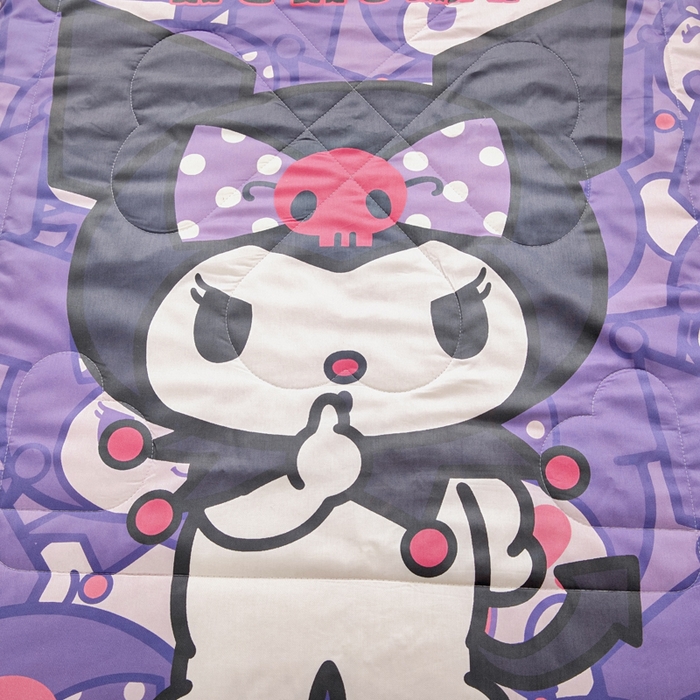 91家纺网 家纺一手货源 找家纺 乐秀家纺 2026新款三丽鸥大版全棉幼儿园空调被纯棉儿童夏凉被 可爱库洛米