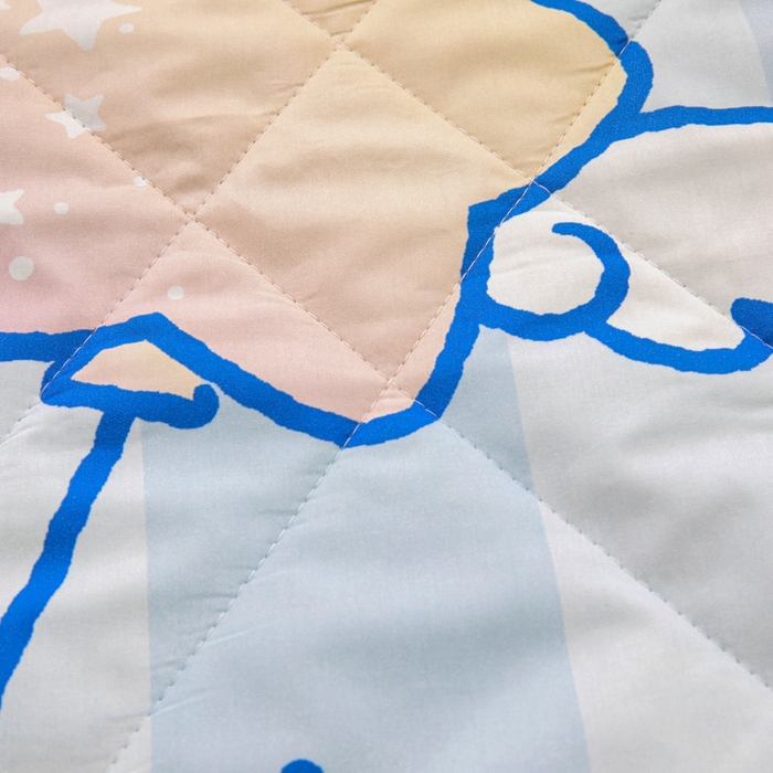 91家纺网 家纺一手货源 找家纺 乐秀家纺 2026新款三丽鸥大版全棉幼儿园空调被纯棉儿童夏凉被 快乐玉桂狗