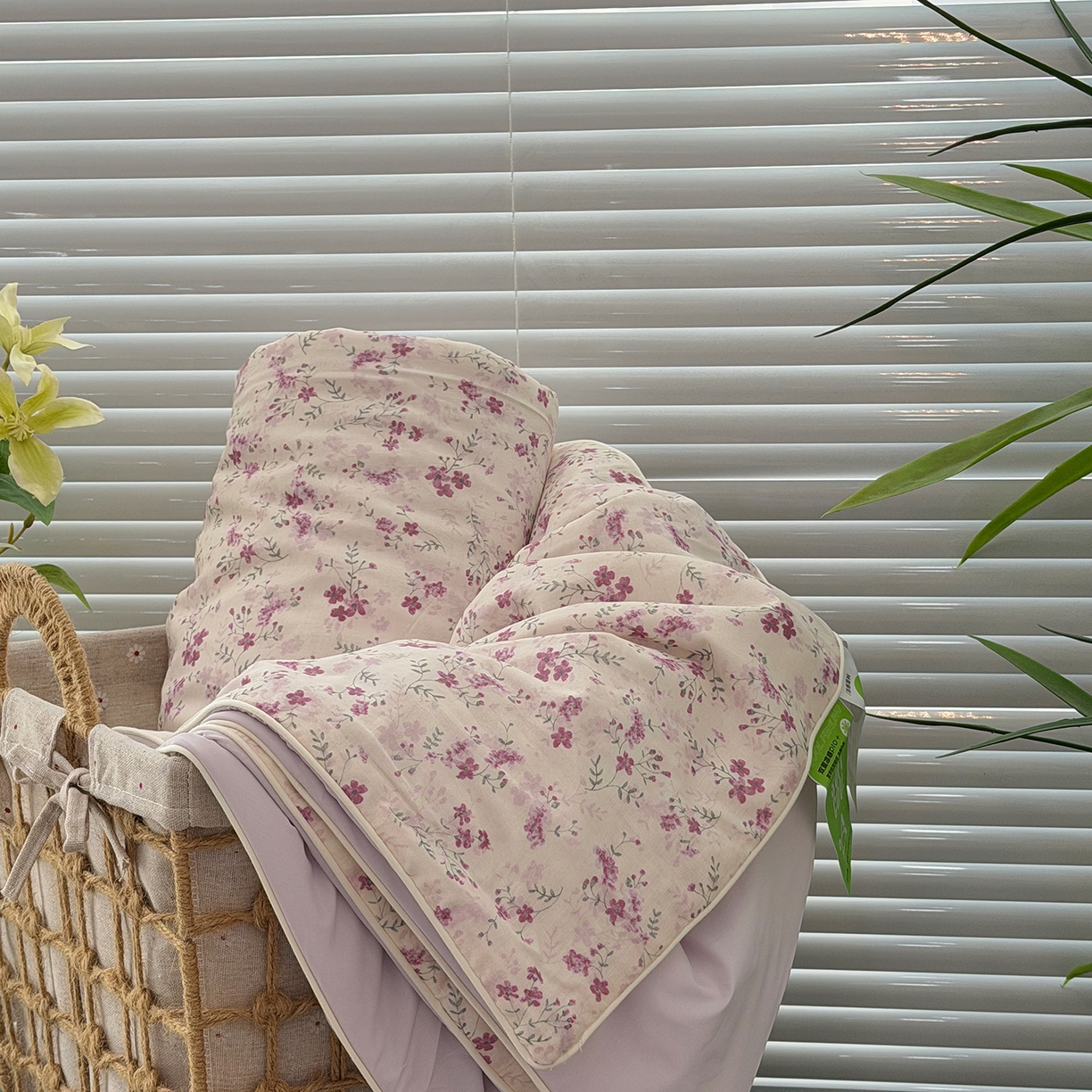 91家纺网 家纺一手货源 找家纺 佰织鑫家居 2026新款全棉双层纱锦氨凉感夏凉被空调被 青禾