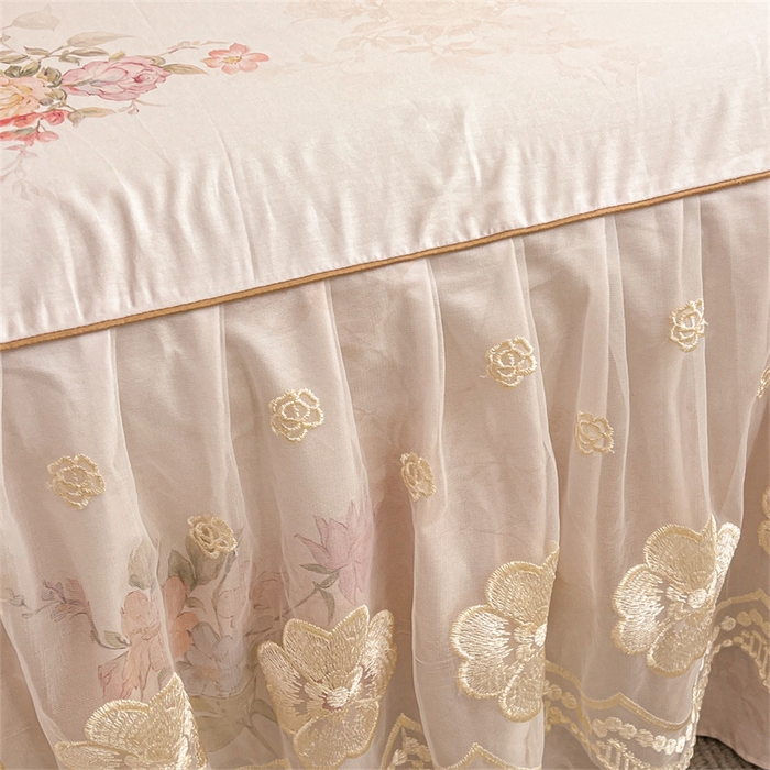 91家纺网 家纺一手货源 找家纺 宜凡家纺 2026新款全棉数码印花单层床裙②号系列三件套 澜晚