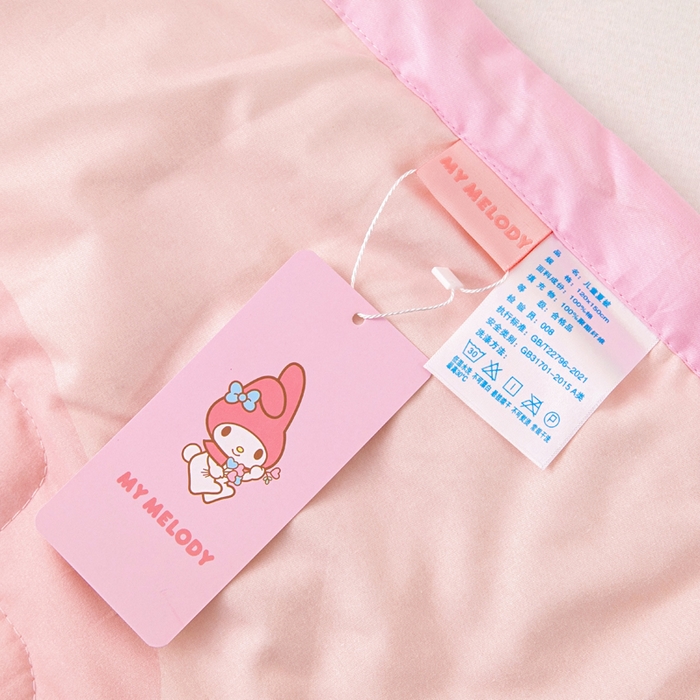 91家纺网 家纺一手货源 找家纺 乐秀家纺 2026新款三丽鸥大版全棉幼儿园空调被纯棉儿童夏凉被 天使美乐蒂