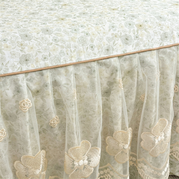 91家纺网 家纺一手货源 找家纺 宜凡家纺 2026新款全棉数码印花单层床裙②号系列三件套 茜野