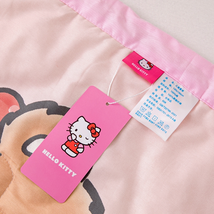 91家纺网 家纺一手货源 找家纺 乐秀家纺 2026新款三丽鸥大版全棉幼儿园空调被纯棉儿童夏凉被 小熊KT