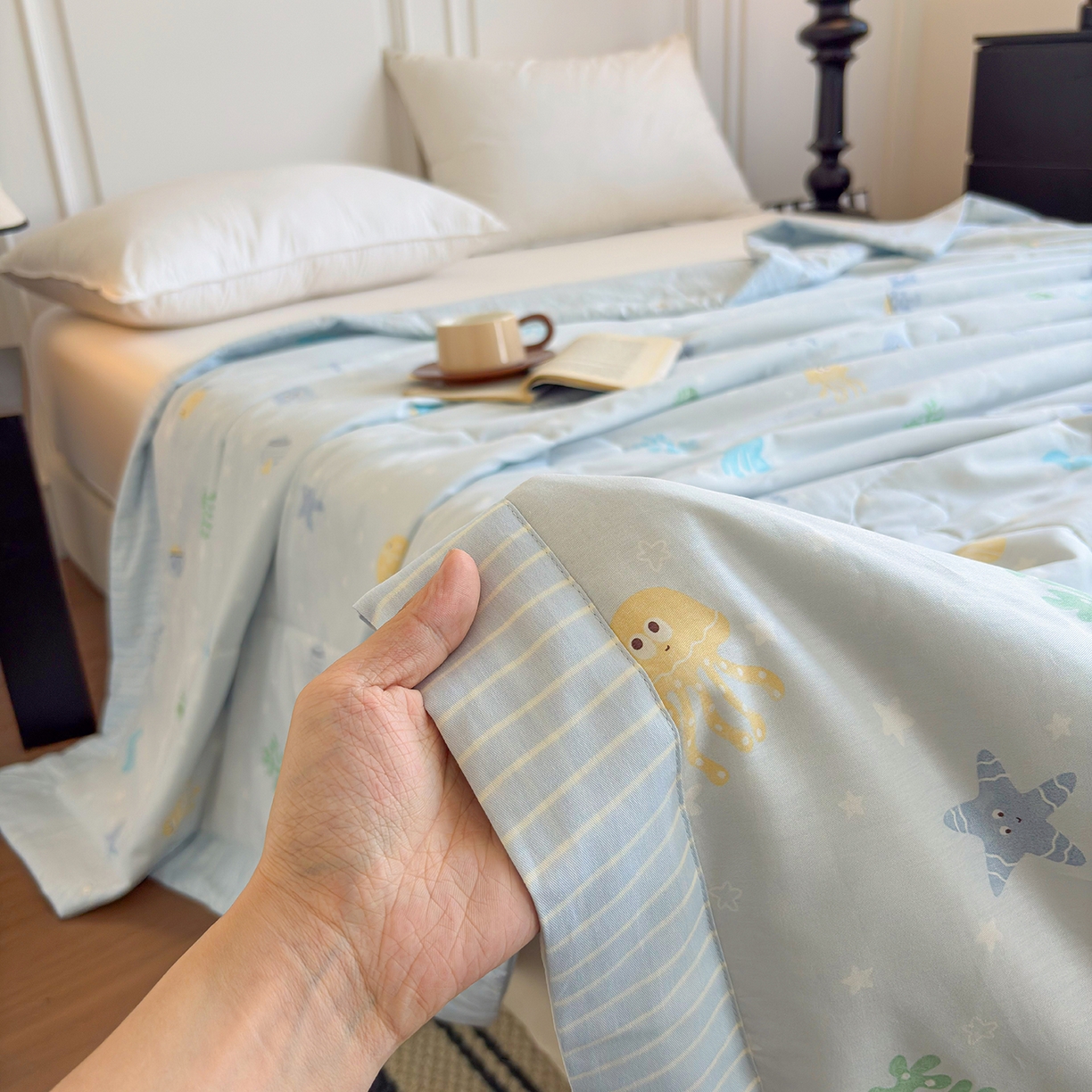 91家纺网 家纺一手货源 找家纺 宜梦家居 （全网最低价）2026新款亲肤新疆棉印花夏被系列 海底公园