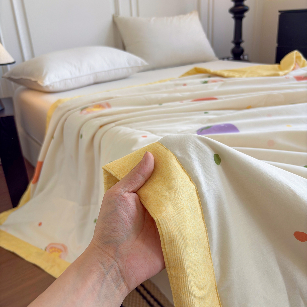 91家纺网 家纺一手货源 找家纺 宜梦家居 （全网最低价）2026新款亲肤新疆棉印花夏被系列 幸运番茄