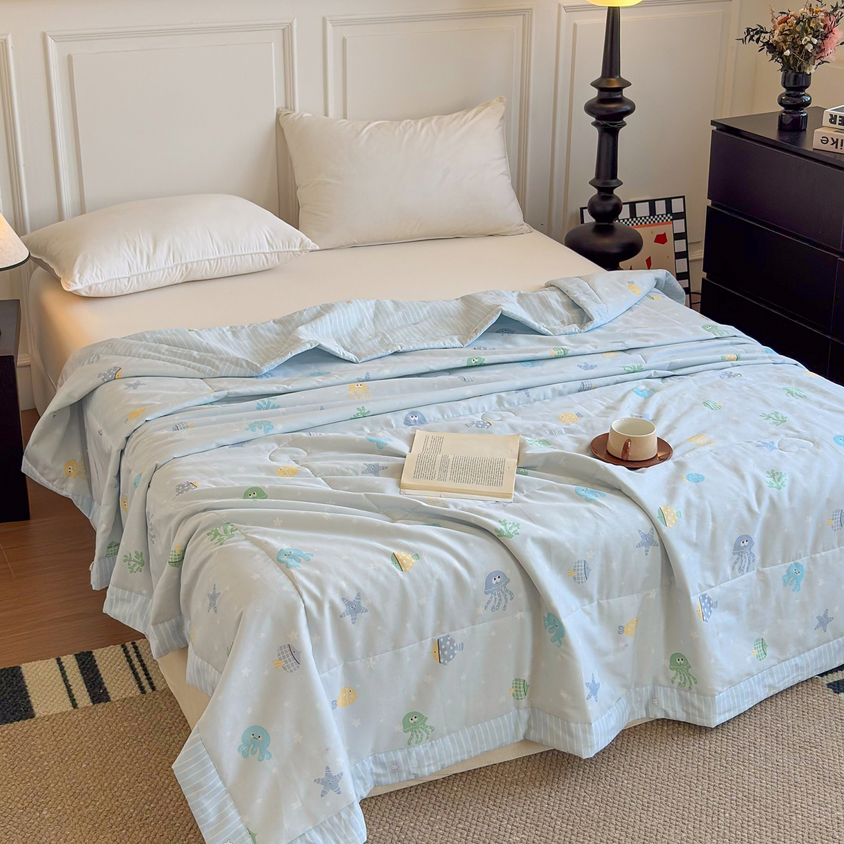 91家纺网 家纺一手货源 找家纺 宜梦家居 （全网最低价）2026新款亲肤新疆棉印花夏被系列 海底公园