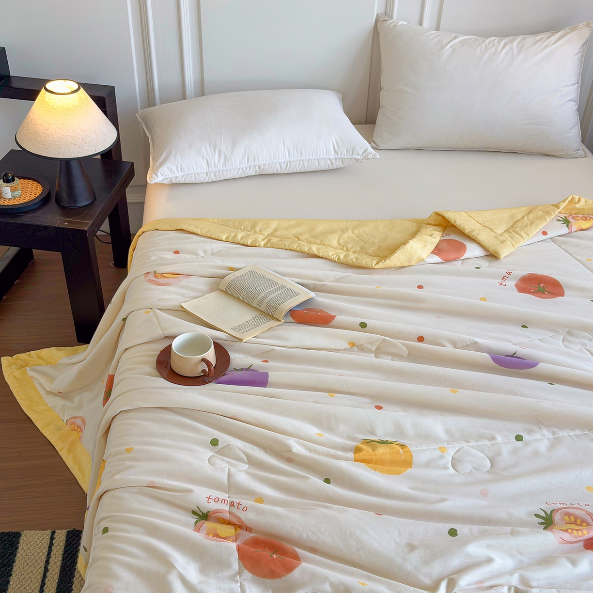 91家纺网 家纺一手货源 找家纺 宜梦家居 （全网最低价）2026新款亲肤新疆棉印花夏被系列 幸运番茄