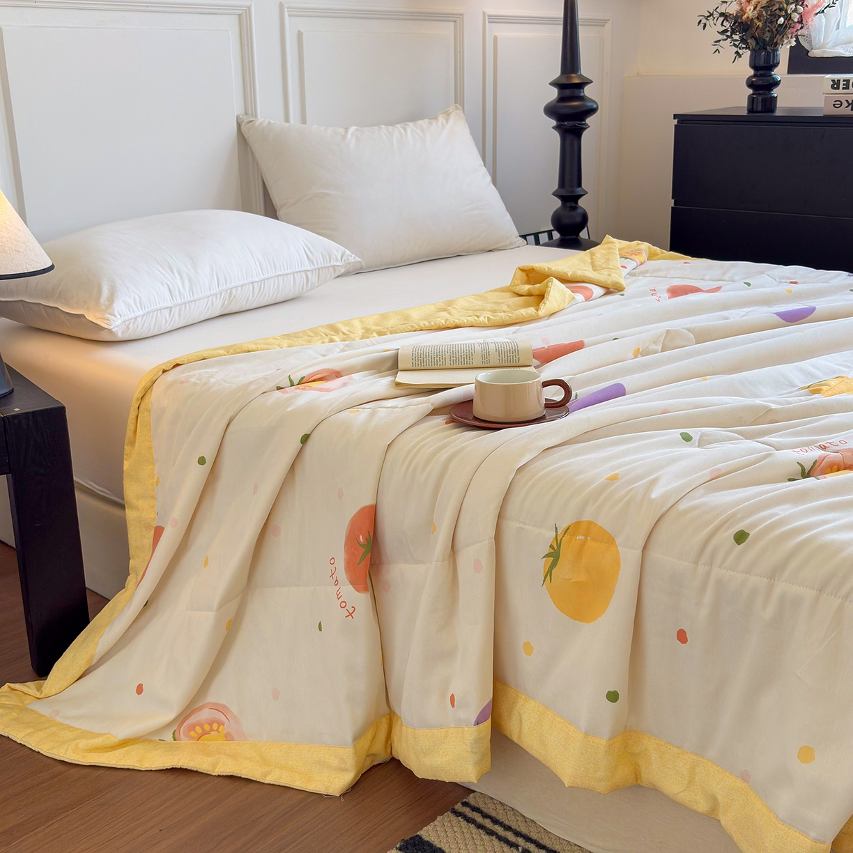 91家纺网 家纺一手货源 找家纺 宜梦家居 （全网最低价）2026新款亲肤新疆棉印花夏被系列 幸运番茄