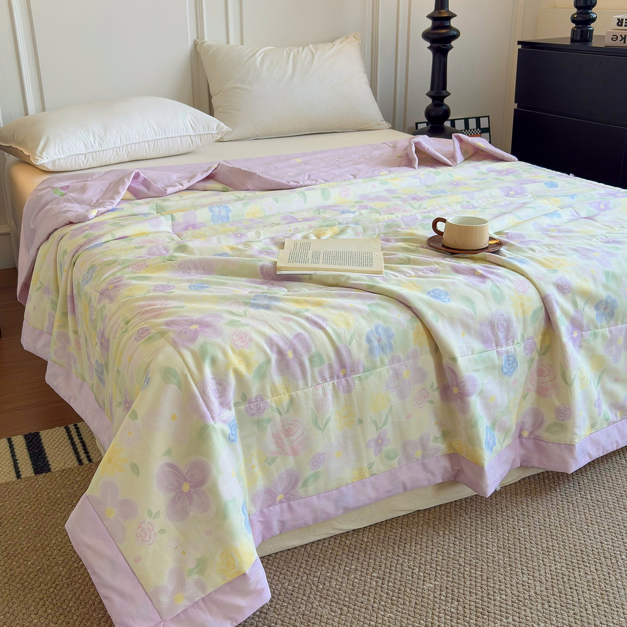 91家纺网 家纺一手货源 找家纺 宜梦家居 （全网最低价）2026新款亲肤新疆棉印花夏被系列 王淑花香