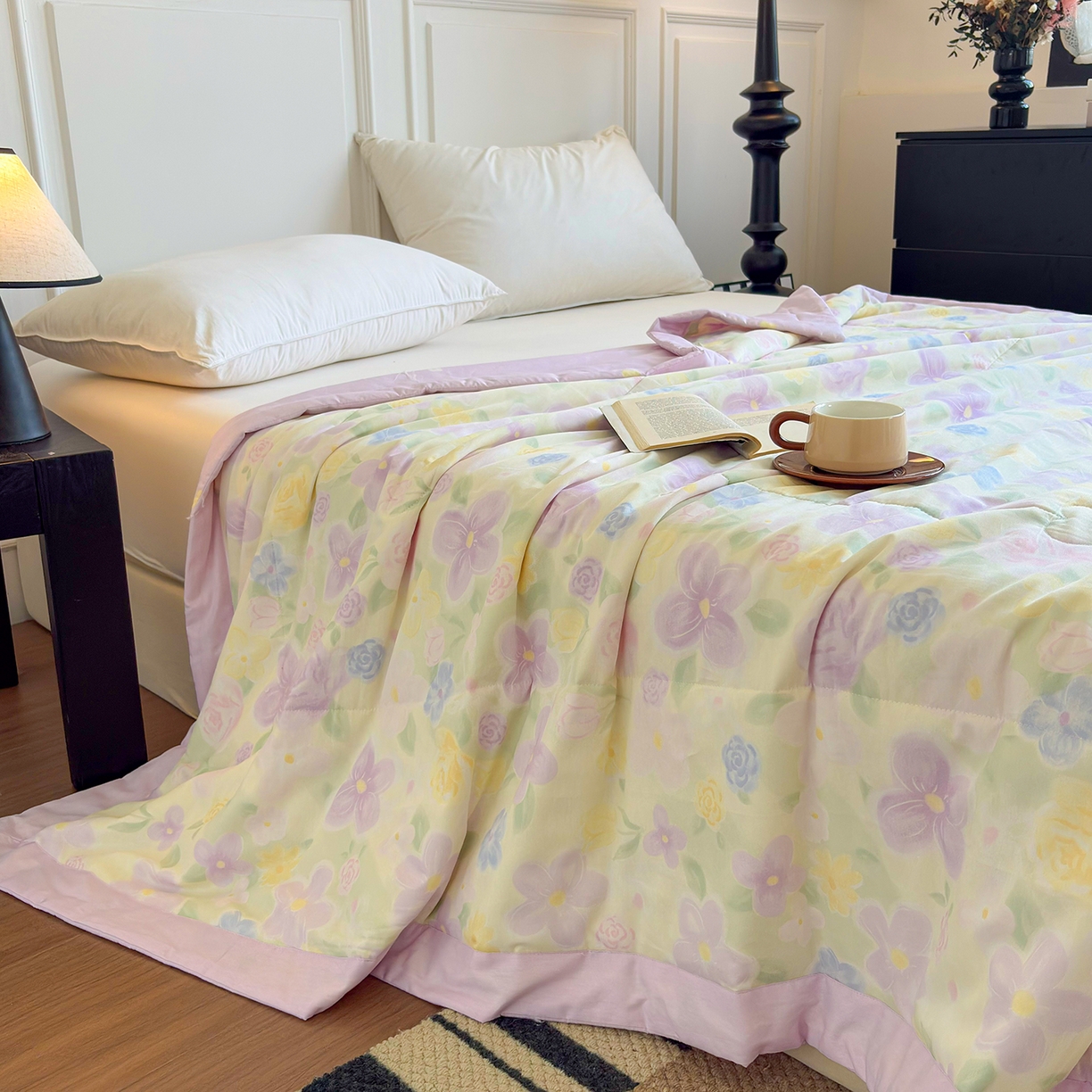 91家纺网 家纺一手货源 找家纺 宜梦家居 （全网最低价）2026新款亲肤新疆棉印花夏被系列 王淑花香