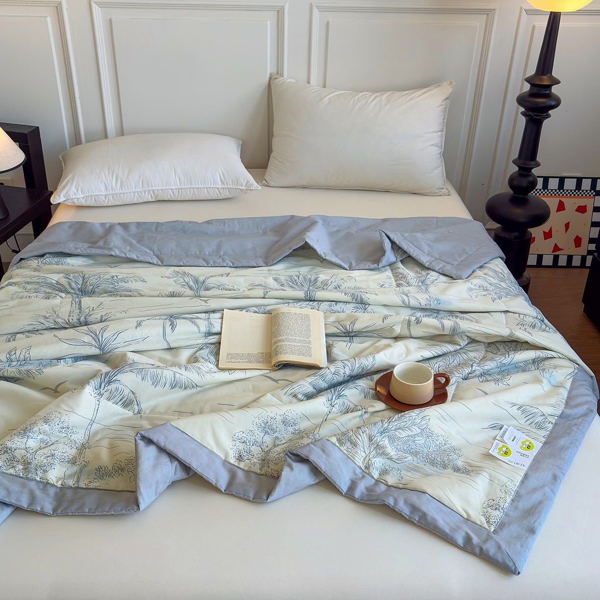 91家纺网 家纺一手货源 找家纺 宜梦家居 （全网最低价）2026新款亲肤新疆棉印花夏被系列 北海树影