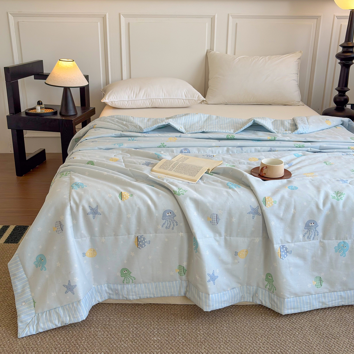 91家纺网 家纺一手货源 找家纺 宜梦家居 （全网最低价）2026新款亲肤新疆棉印花夏被系列 海底公园