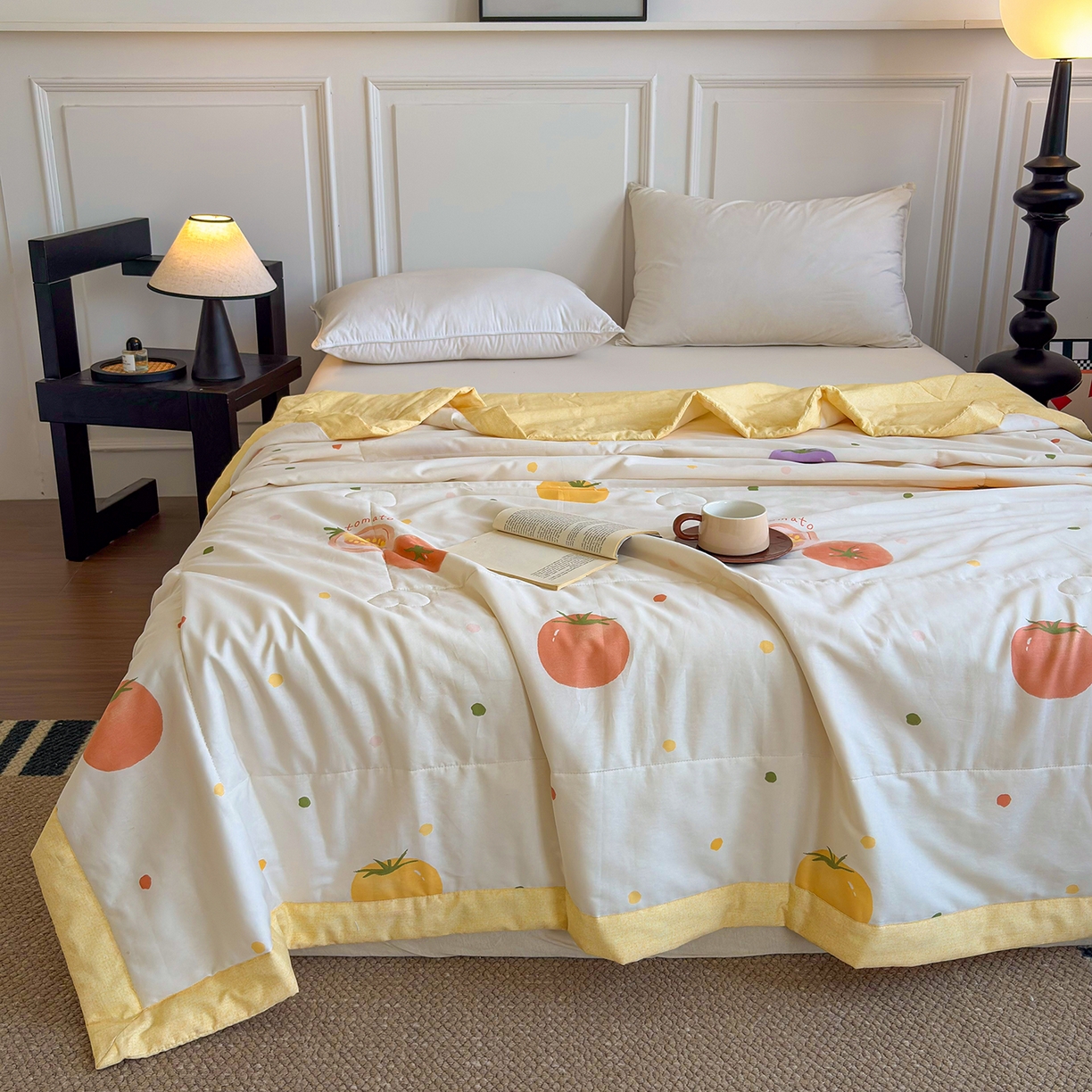 91家纺网 家纺一手货源 找家纺 宜梦家居 （全网最低价）2026新款亲肤新疆棉印花夏被系列 幸运番茄