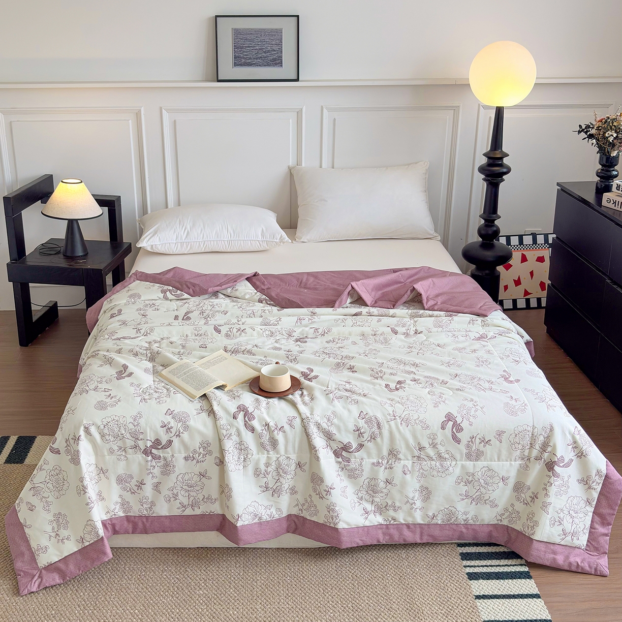 91家纺网 家纺一手货源 找家纺 宜梦家居 （全网最低价）2026新款亲肤新疆棉印花夏被系列 简影花梦