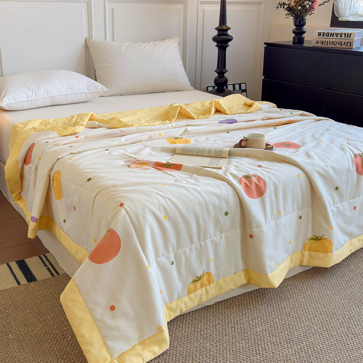 91家纺网 家纺一手货源 找家纺 宜梦家居 （全网最低价）2026新款亲肤新疆棉印花夏被系列 幸运番茄