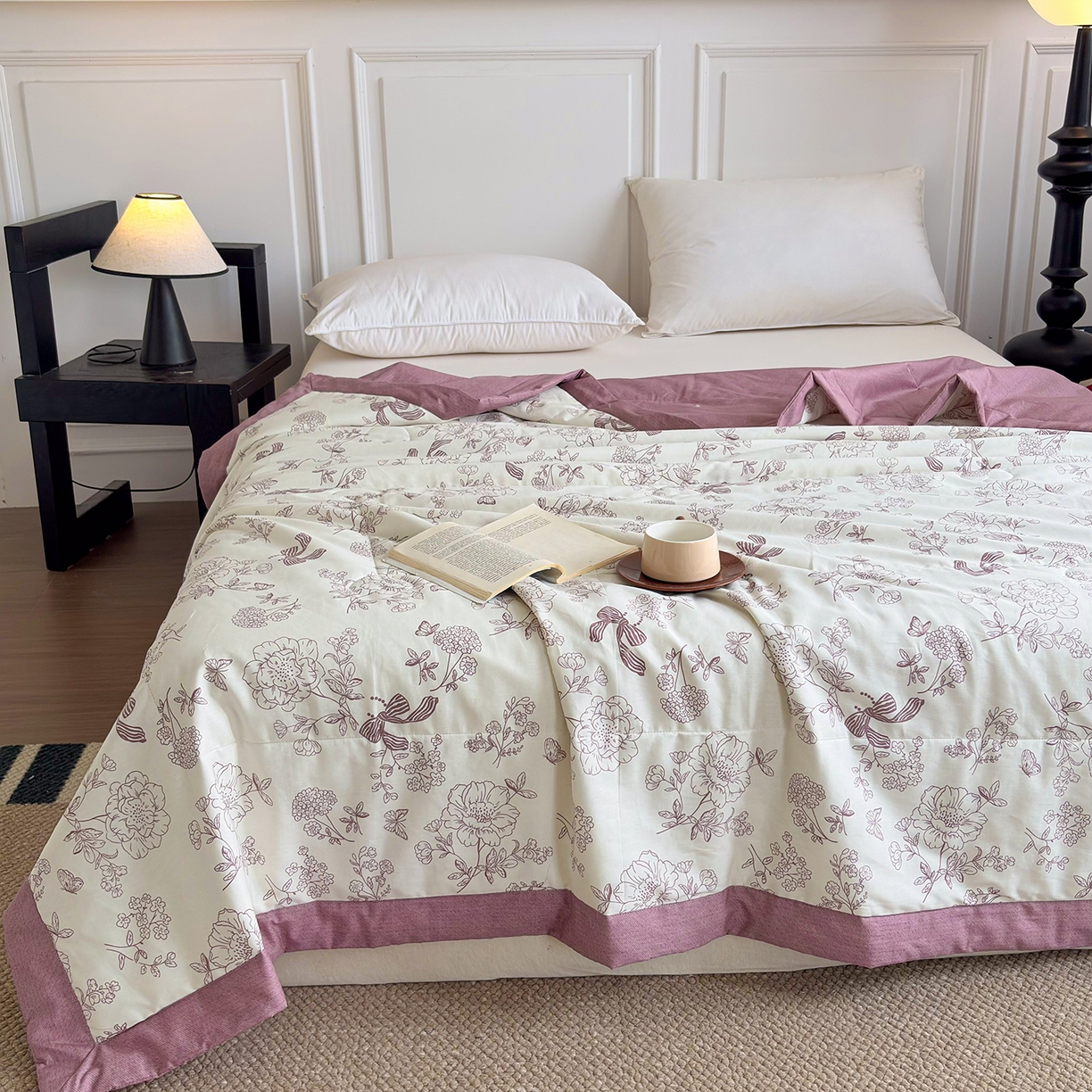 91家纺网 家纺一手货源 找家纺 宜梦家居 （全网最低价）2026新款亲肤新疆棉印花夏被系列 简影花梦