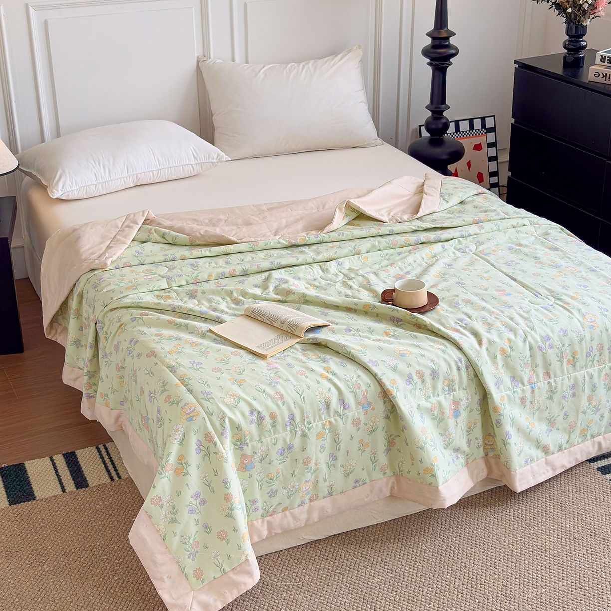 91家纺网 家纺一手货源 找家纺 宜梦家居 （全网最低价）2026新款亲肤新疆棉印花夏被系列 云尚花谷