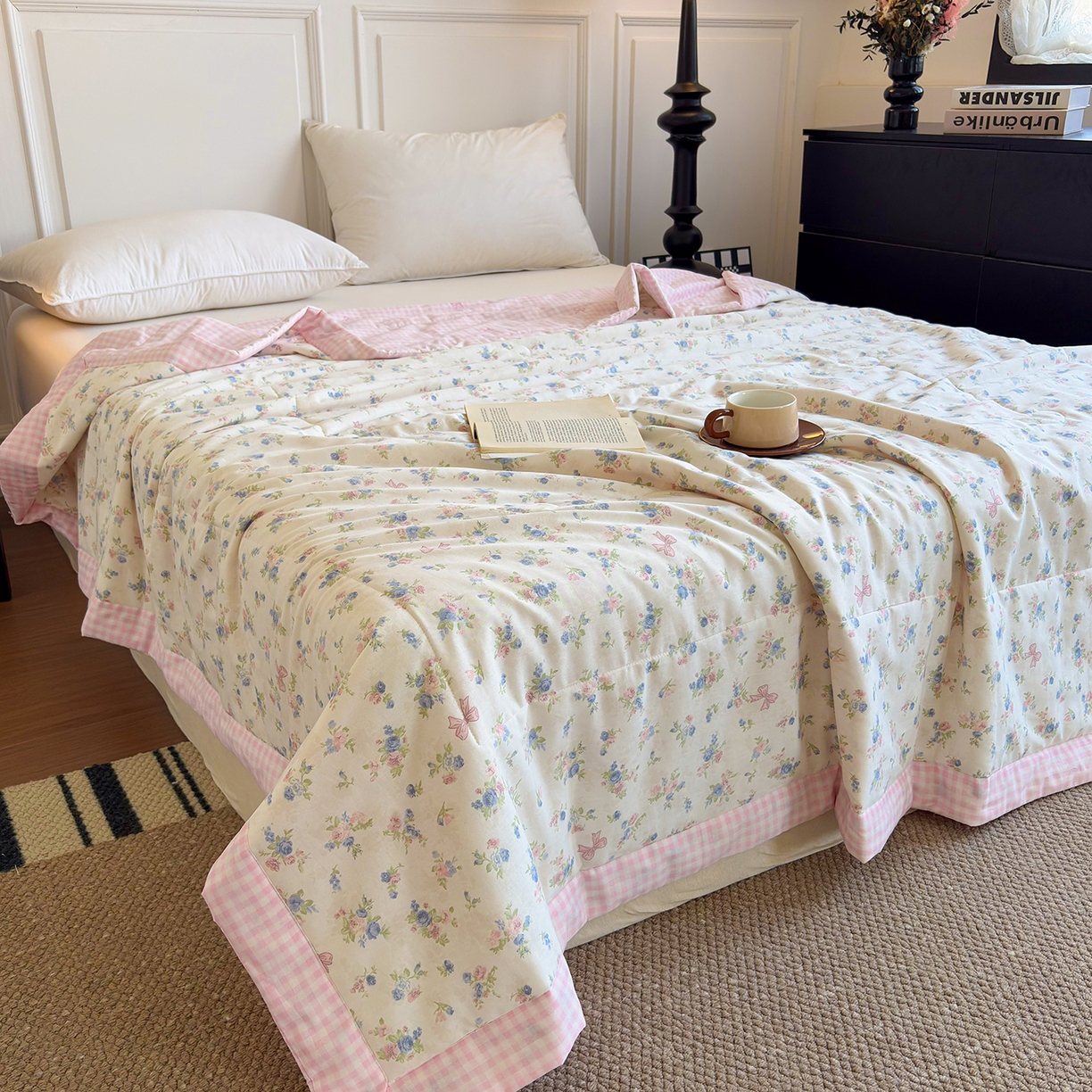 91家纺网 家纺一手货源 找家纺 宜梦家居 （全网最低价）2026新款亲肤新疆棉印花夏被系列 窗边花事