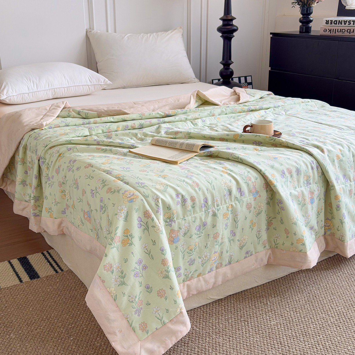 91家纺网 家纺一手货源 找家纺 宜梦家居 （全网最低价）2026新款亲肤新疆棉印花夏被系列 云尚花谷